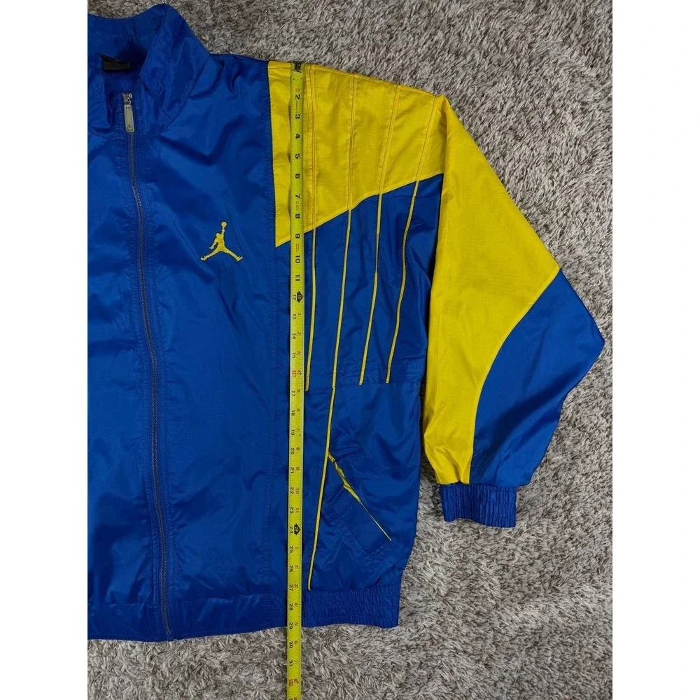 Nike Air Jordan Retro 5 Windbreaker Jacket Blue Yellow Men's 3XL 547683-474